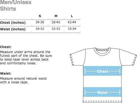 American Apparel Unisex Size Chart